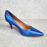 Vizzano 1185-1302 Pointy Toe Pump in Cobalt Blue Metallic Lizard