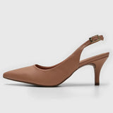 Vizzano 1185-700 Mid Heel Slingback in Nude Napa