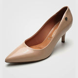 Vizzano 1185-702 Pointy Toe Pump in Beige Patent