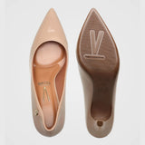 Vizzano 1185-702 Pointy Toe Pump in Beige Patent