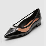 Vizzano 1206-239 Pointy Toe Flat in Black Patent