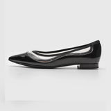 Vizzano 1206-239 Pointy Toe Flat in Black Patent