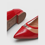 Vizzano 1206-239 Pointy Toe Flat in Red Patent
