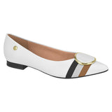 Vizzano 1206-262 Pointy Toe Flat in White Napa