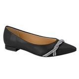 Vizzano 1206-283 Pointy Toe Flat in Black Napa