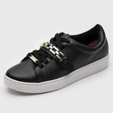 Vizzano 1214-1011 Gold Chain Sneaker in Black Napa
