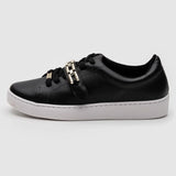 Vizzano 1214-1011 Gold Chain Sneaker in Black Napa