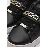 Vizzano 1214-1011 Gold Chain Sneaker in Black Napa