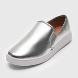 Vizzano 1214-200 White Sole Loafer in Silver Napa