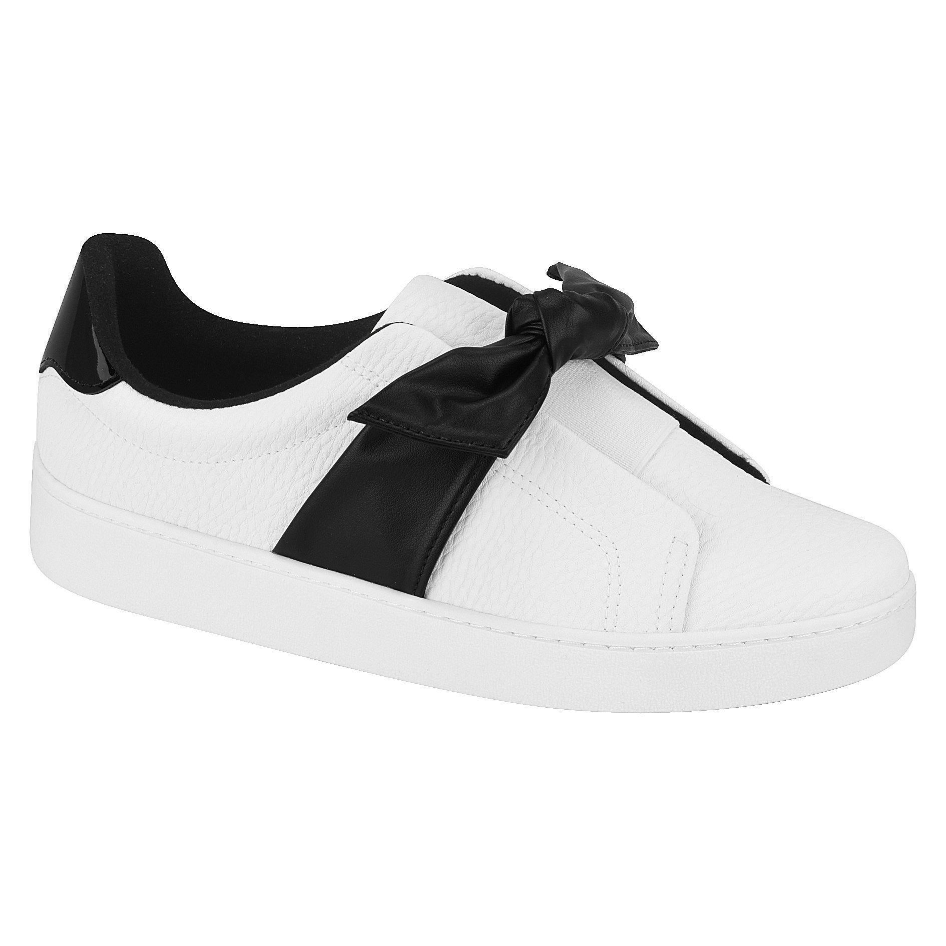 Vizzano 1214-298 Bowtie Sneaker in White/Black Napa - Charley Boutique