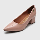 Vizzano 1220-315 Block Heel Pump in Pastel Pink Patent