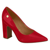 Vizzano 1285-400 Block Heel Pointy Toe Pump in Red Patent