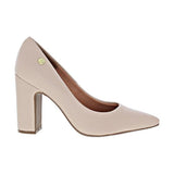 Vizzano 1285-400 Block Heel Pointy Toe Pump in Beige Napa - Charley Boutique