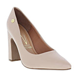 Vizzano 1285-400 Block Heel Pointy Toe Pump in Beige Napa - Charley Boutique