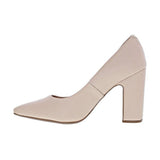 Vizzano 1285-400 Block Heel Pointy Toe Pump in Beige Napa - Charley Boutique