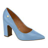 Vizzano 1285-400 Block Heel Pointy Toe Pump in Blue Napa