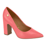 Vizzano 1285-400 Block Heel Pointy Toe Pump in Coral Napa