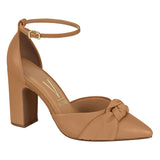 Vizzano 1285-424 Block Heel Pointy Toe Knotted Pump in Camel