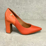 Vizzano 1285-431 Block Heel Pointy Toe Pump in Terracotta