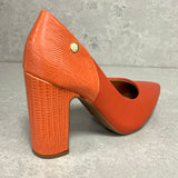 Vizzano 1285-431 Block Heel Pointy Toe Pump in Terracotta