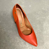 Vizzano 1285-431 Block Heel Pointy Toe Pump in Terracotta