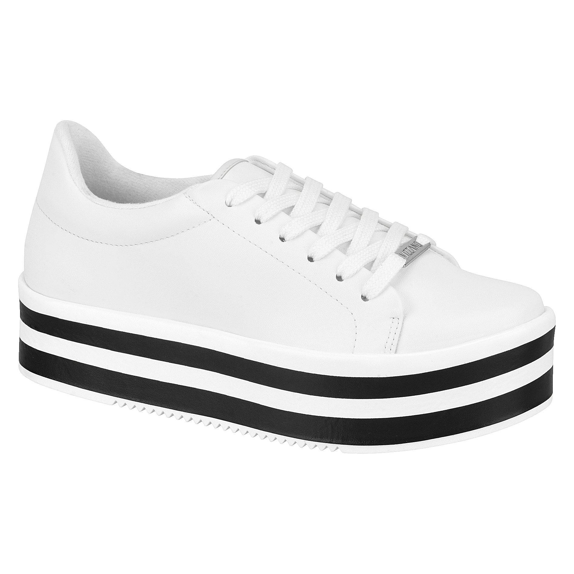 Vizzano 1298-100 Stripy Sole Sneaker in White Napa - Charley Boutique