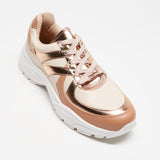 Vizzano 1331-108 Chunky Sole Sneaker in Cream/Gold Pink