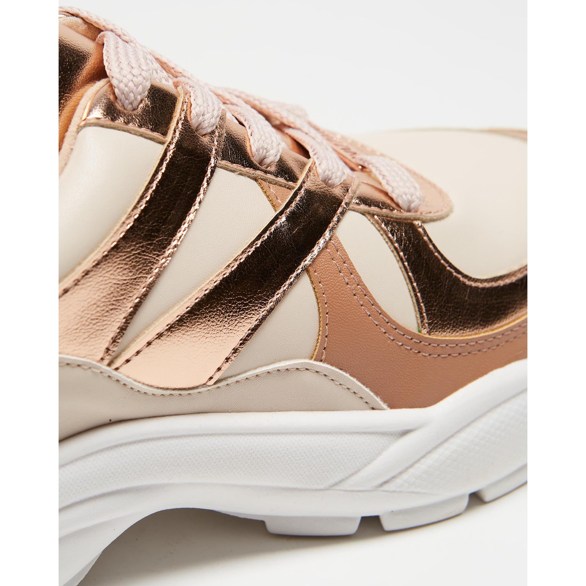 Vizzano 1331-108 Chunky Sole Sneaker in Cream/Gold Pink