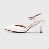 Vizzano 1365-105 Strappy Mid Heel Pump in White Napa