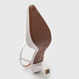 Vizzano 1365-105 Strappy Mid Heel Pump in White Napa