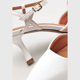 Vizzano 1365-105 Strappy Mid Heel Pump in White Napa