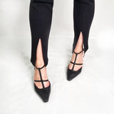 Vizzano 1365-115 Pointy Toe Strappy Pump in Black Napa