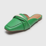 Vizzano 1369-105 Slip-on Flat Mule in Green