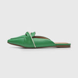 Vizzano 1369-105 Slip-on Flat Mule in Green