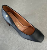 Vizzano 1373-101 Block Heel Square Toe Pump in Black Napa