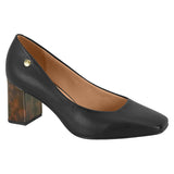 Vizzano 1373-101 Block Heel Square Toe Pump in Black Napa