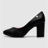 Vizzano 1374-100 Block Heel Pump in Black