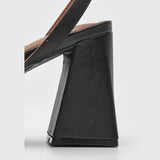 Vizzano 1387-101 Block Heel Strappy Pump in Black Napa Glossy