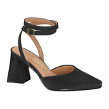 Vizzano 1387-101 Block Heel Strappy Pump in Black Napa Glossy