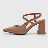 Vizzano 1387-102 Block Heel Strappy Pump in Nude Napa