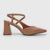 Vizzano 1387-102 Block Heel Strappy Pump in Nude Napa