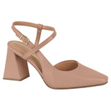 Vizzano 1387-102 Block Heel Strappy Pump in Nude Napa