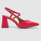 Vizzano 1387-102 Block Heel Strappy Pump in Pink Gloss Napa