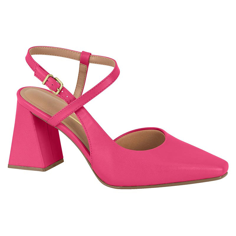 Vizzano 1387-102 Block Heel Strappy Pump in Pink Gloss Napa