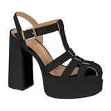 Vizzano 1395-102 Double Platform Pump in Black Napa