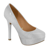 Vizzano 1830-501 Platform Pump in Silver Napa Metal