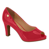 Vizzano 1840-300 Mid Heel Peeptoe Pump in Red Patent