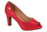 Vizzano 1840-300 Mid Heel Peeptoe Pump in Red Patent