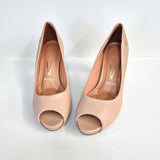 Vizzano 1840-300 Mid Heel Peeptoe Pump in Beige Napa