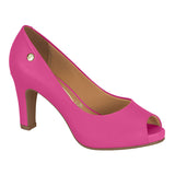 Vizzano 1840-300 Mid Heel Peeptoe Pump in Pink Napa